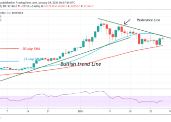 BTC/USD Regains Bullish Momentum, Attempts to Breach the $34,500 Resistance
