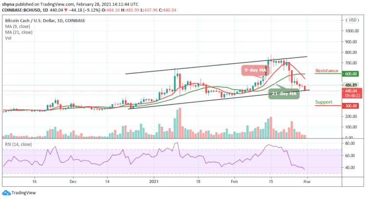 BCH/USD Shows Bearish Signs; Price Target $400 Low