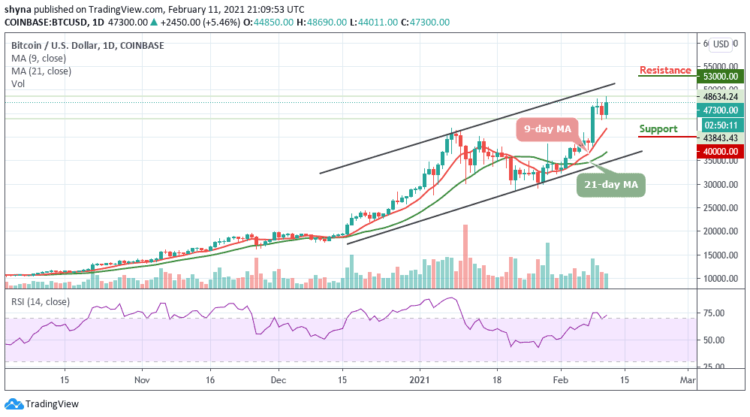 BTC/USD Sets New High as All Eyes Are on $50,000 Resistance