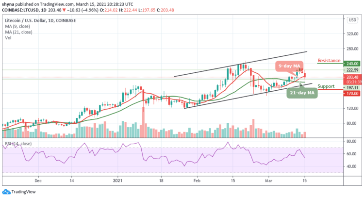 LTC/USD Makes A Comeback as Price Faces Rejection at $222