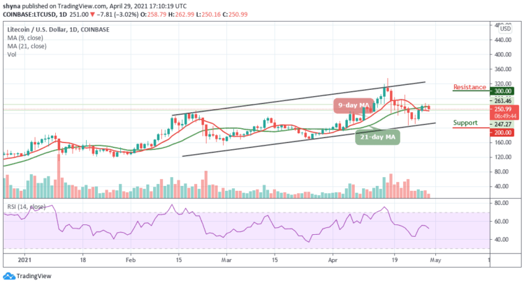 LTC/USD Consolidates Below $260, Bearish Momentum May Take Over