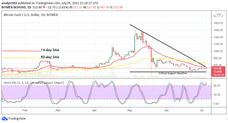 BCH/USD Trades Positions Underneath $600