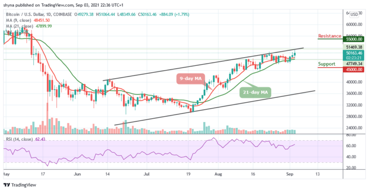 BTC/USD Holds Price Above $50,000