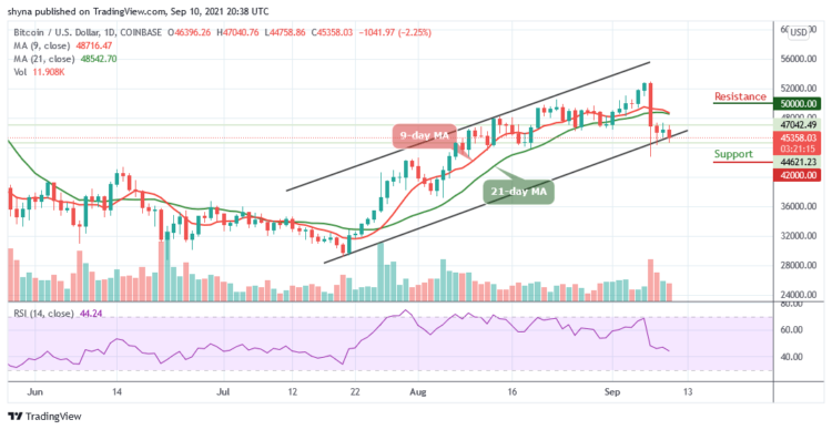 Bitcoin Price Prediction: BTC/USD Drops Beneath $45,500