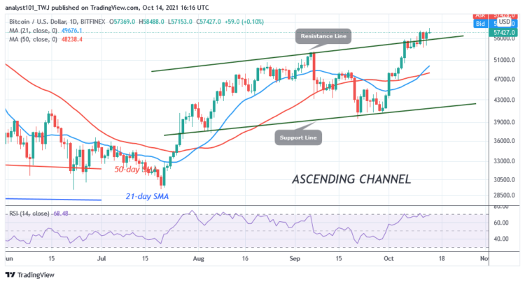 BTC/USD in a Downward Correction as Bitcoin Battles $58.4K High