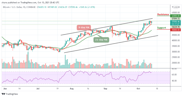 BTC/USD Flirts Around $57,000 Resistance