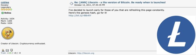 Charlie Lee Sums Up Litecoin’s 10 Years History. Part One: Fair Launch