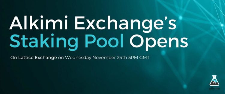 Alkimi Exchange’s Staking Pool on Lattice Exchange Opens