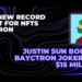 Tron Founder Justin Sun Purchases Joker Inspired BAYCTron For A Record $15 Million