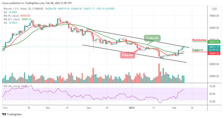BTC/USD Trades Near $45,000 Resistance