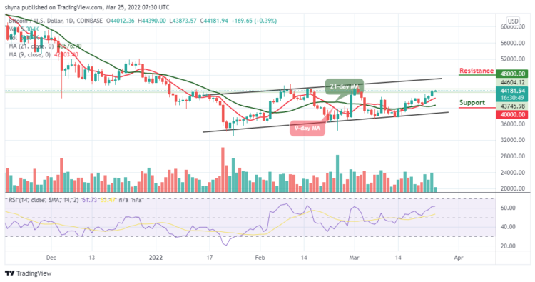 BTC/USD Price Remains Intact Above $44,000