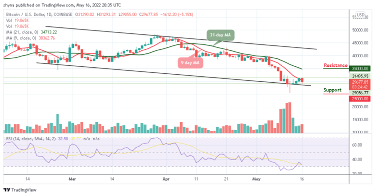 BTC Turns Bearish as Price Drops to $29,055