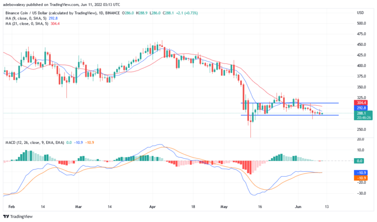 BNB/USD is Ranging Under $300 Price Level