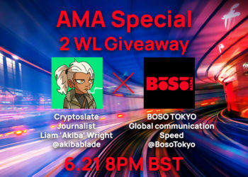 BOSO TOKYO AMA live with CryptoSlate 8PM BST June 21