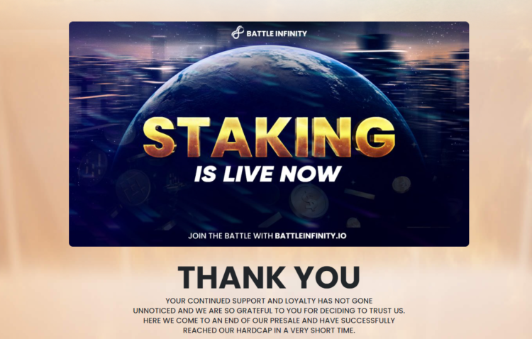 Battle Infinity Locks in Tokens Worth $3 Million Within Days of the Staking Feature Being Introduced