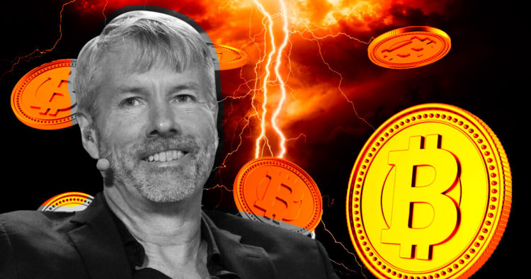 Saylor gives away BTC via lightning network