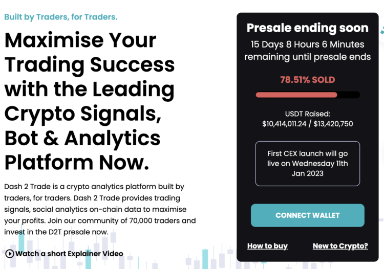 Dash 2 Trade Primed For Punch Through $10.5 Million In Presale – The Top Pick For 2023