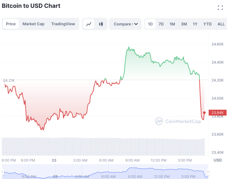 Bitcoin Price Is At $24,300- A Reversal Or A Pullback?
