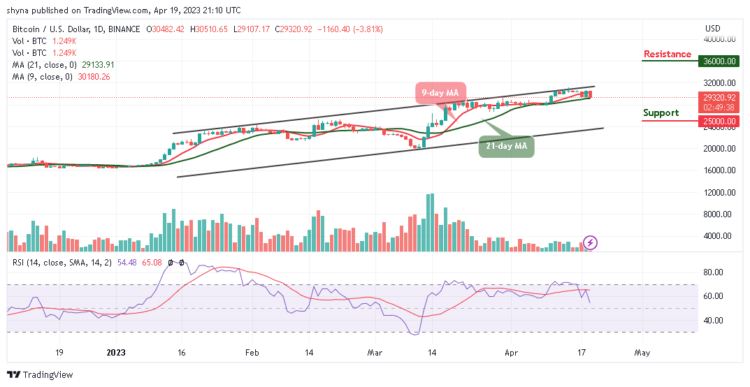 BTC/USD Likely to Slide Below $29,000 Support
