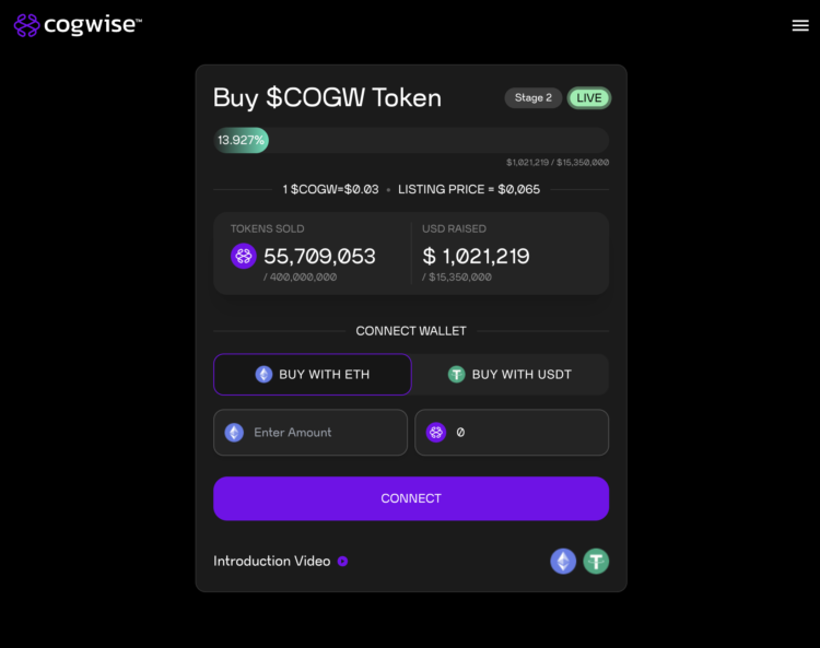 Explosive New AI Crypto ICO Cogwise.io At The $1 Million Mark