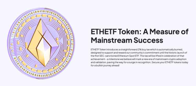 Capitalize On Blackrock Ethereum ETFs Price Surge With ETHETF Token – Witnessing 400% Gains Since Launch