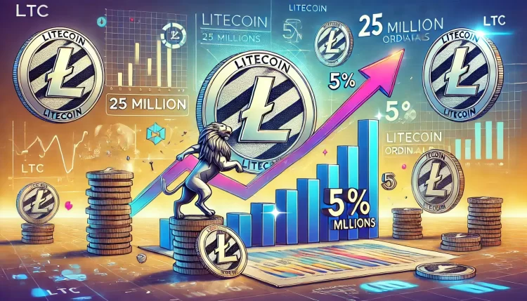Litecoin Breaks Bearish Trend with 25 Million Ordinals, Price Up 5%