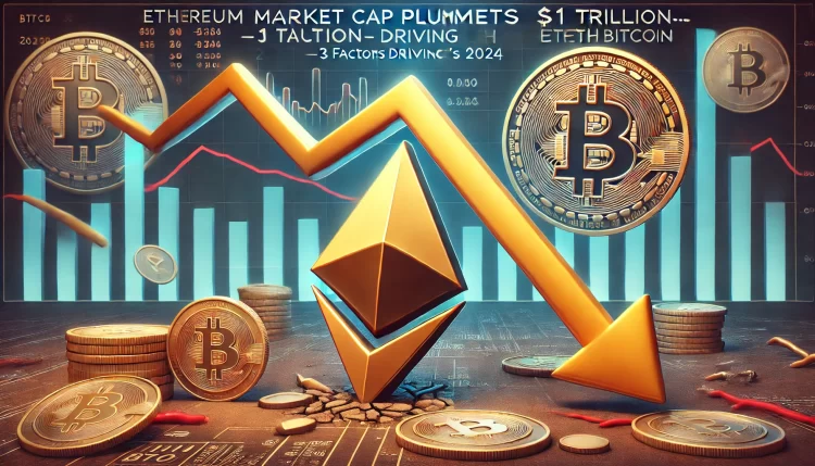 Ethereum Market Cap Plummets $1 Trillion Behind Bitcoin—3 Factors Driving ETH’s 2024 Decline