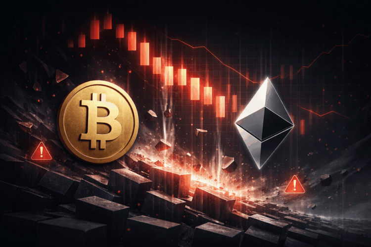 Bitcoin, Ethereum Plunge Triggers Near-$600 Million Crypto Long Flush