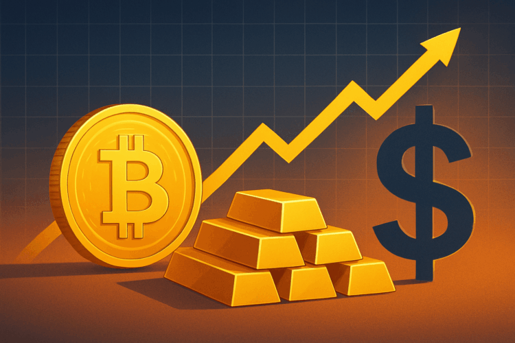 Bitcoin, Gold Rise as Dollar Debasement Search Peaks