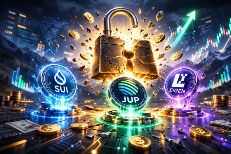 Over $317M in Token Unlocks; SUI, JUP, and EIGEN Lead Surge