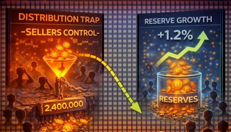 Why Bitcoin’s Reserve Growth Proves Sellers Still Hold The Tape