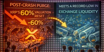XRP’s 60% Valuation Reset Meets a Record Low in Exchange Liquidity