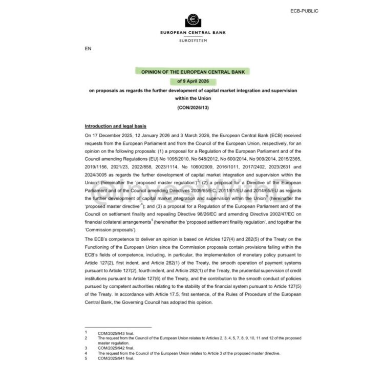 ECB Backs ESMA-Led Crypto Supervision in EU: Tighter MiCA Enforcement Incoming